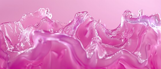 a close up of a pink and white object with a lot of water on the bottom of it and a lot of water on the top of the bottom of it.