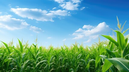 Obraz premium landscape corn field with blue sky