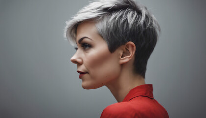 Bold and Beautiful: A Detailed Close-Up of a Confident Pixie Style