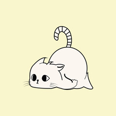 Vector illustration of cute sleeping grey cat with lettering lazy days, picture drawn with a tablet, cartoon card, can be used as fashion print for pajamas or t shirt, good night, sweet dreams
