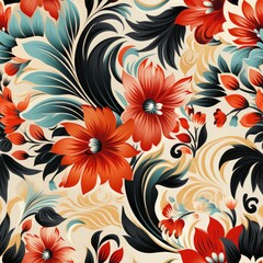 Bold Indonesian Batik Seamless Pattern