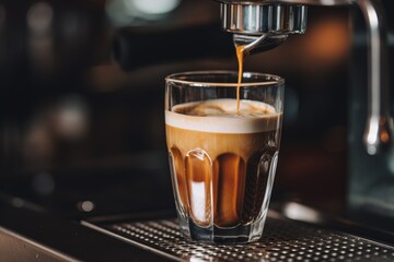 Fototapeta premium Close up of a espresso in a cafe