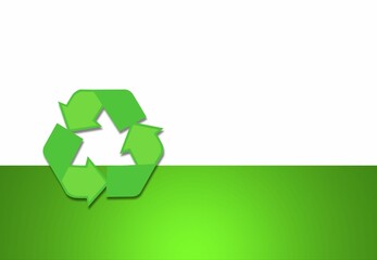 Reciclaje, fondo, verde, blanco, símbolo