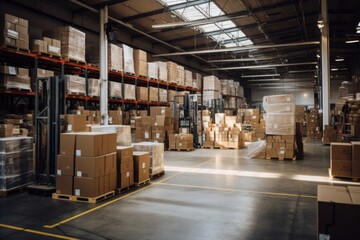 Interior of a large warehouse