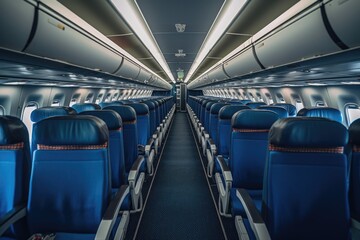 Interior of a empty commercial plane