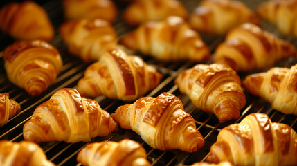 Freshly baked croissants from the oven