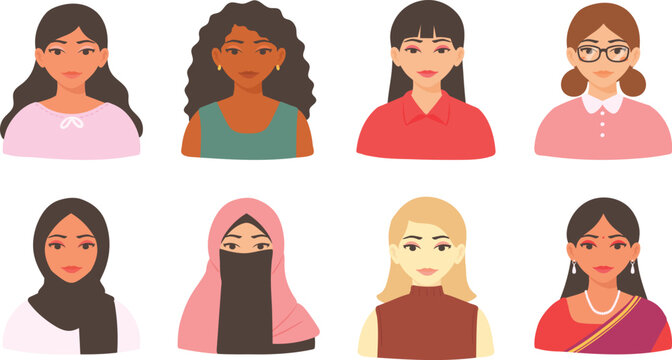 Various Female Head Character