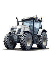 Obraz premium Illustration of a grey tractor vehicle on white background