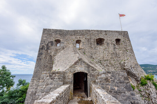 Herceg Novi, Montenegro - August 06, 2023: Forte Mare Fortress in Herceg Novi, Montenegro.