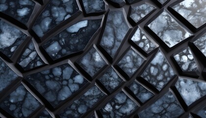 geometric pattern gloomy polished obsidian surface