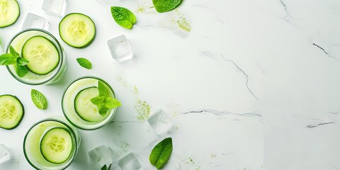 Glass of cucumber melon juice