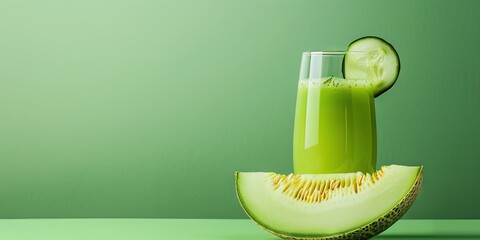 Glass of cucumber melon juice
