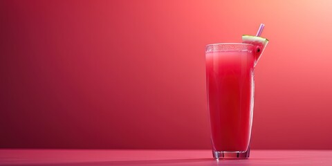 Watermelon juice - freshly squeezed with mint garnish - obrazy, fototapety, plakaty