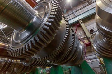 Closeup view of a steam turbine shaft. © Елена Бионышева-Абра