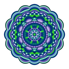 Mandala wit different colors ethnic ornament	