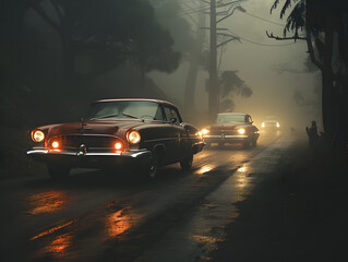 Fototapeta na wymiar fog or fogged highway