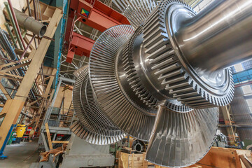 Steam turbine rotor in a factory workshop. © Елена Бионышева-Абра