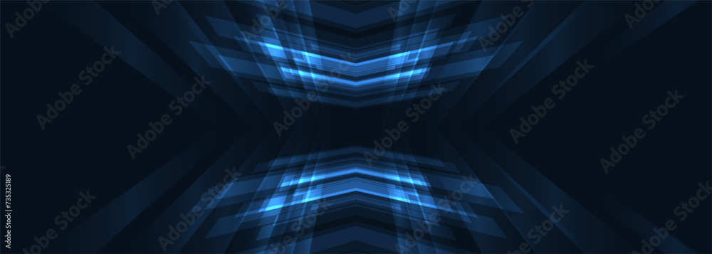 Poster abstract blue arrows futuristic technology background concept high-speed movement. dynamic motion bl
