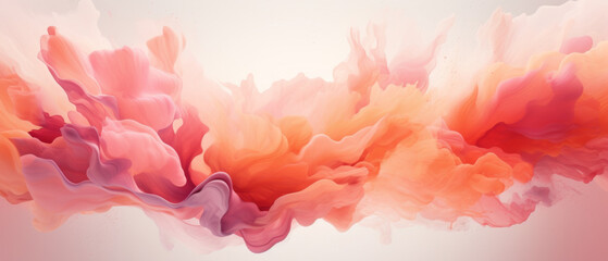 Abstract Pink and Orange Paint Splash Explosion in High Resolution