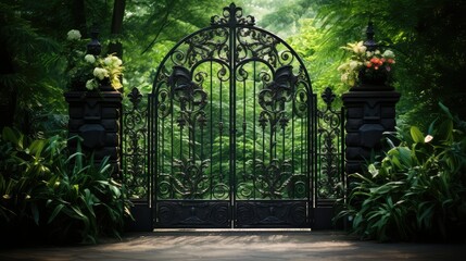 Naklejka premium metal gate iron