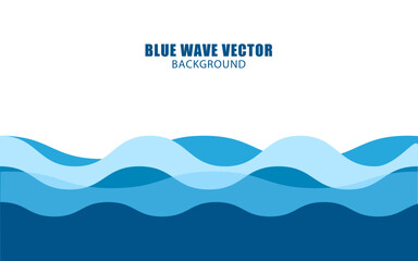 Blue wave background image, vector wave style blue background image