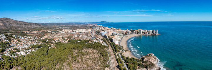 Fototapeta na wymiar Oropesa Del Mar, Orpesa, Spain: Mediterranean Coastal Town Panorama in Valencia Community