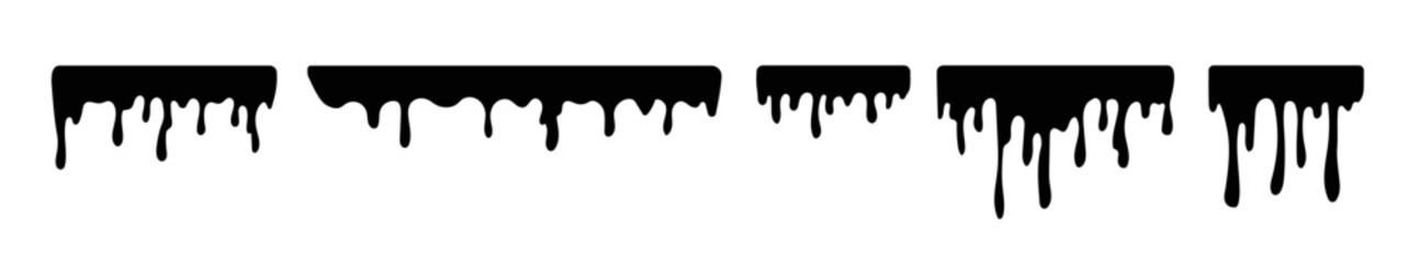 Melted drop geometric melted sticker. Streak grunge blank frame label for template and and inserts with flowing textures vector melting