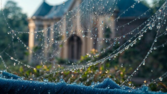 spider web with drops
