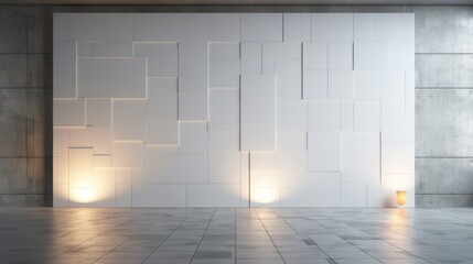 Abstract 3d modern wall with backlight