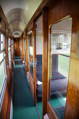 heritage steam railway carriage interior