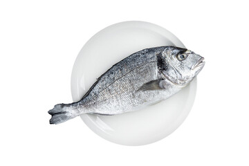 raw fish sea bream seafood fresh cooking snack appetizer meal food on the table copy space food background rustic top view