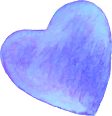 Watercolor Blue Heart, design element for invitation and greeting card. Romantic background. transparent, png. heart