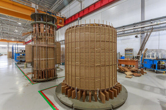 Insulation winding of high-voltage transformer core.