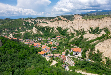Fototapeta na wymiar The town of Melnik from above