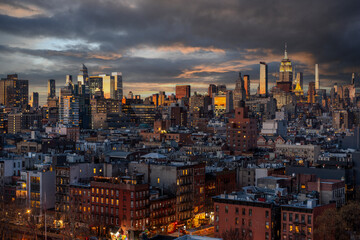 NYC Manhattan cityscape at sunset - 735342188