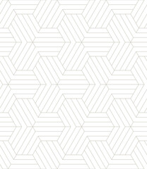 Vector seamless pattern. Modern stylish texture. Repeating geometric background. Linear monochrome thin hexagonal grid. Tileable graphic design. Can be used as swatch for illustrator.