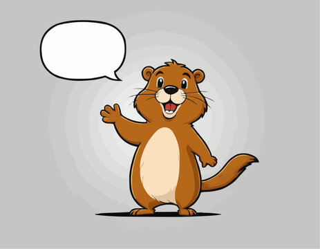 recommend clip art: Beaver Cartoon Mascot Character Waving For Greeting With Speech Bubble And Text Yo!
                    
