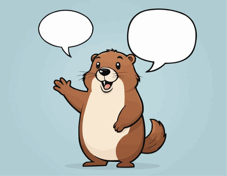 recommend clip art: Beaver Cartoon Mascot Character Waving For Greeting With Speech Bubble And Text Yo!
                    