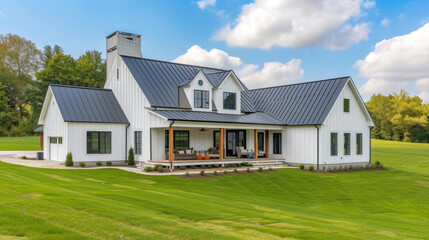 Enjoy the beauty of rural living in this modern farmhouse complete with an adaptive multiuse space that seamlessly integrates the living area with a dedicated spot for hosting