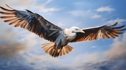 Majestic Bird Soaring Effortlessly Into The Azure Sky: A Stunning Depiction of Avian Freedom and Beauty