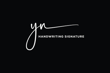 YN initials Handwriting signature logo. YN Hand drawn Calligraphy lettering Vector.  YN letter real estate, beauty, photography letter logo design.