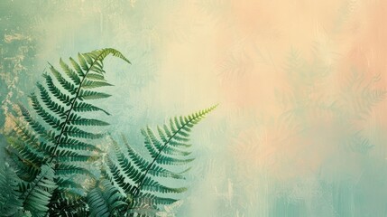 Fern leaves background with copy space