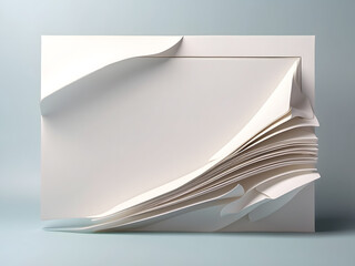 3d white blank paper card design.