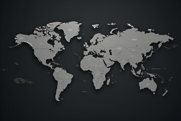 Detailed illustrated world map vector with global countries, cities, and landmarks