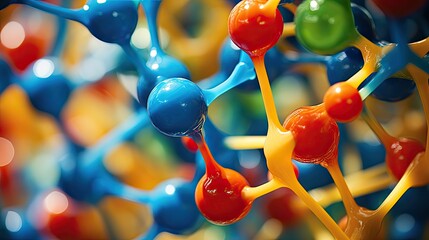 acids protein molecules - obrazy, fototapety, plakaty