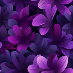Captivating purple flower petals and delicate green leaves amidst a picturesque natural landscape