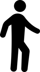 People pictogram icon. People in motion active lifestyle black flat vector isolated on transparent background. Man or woman Basic Posture People Sitting Standing Sign Symbol.