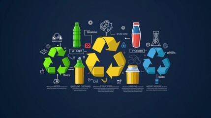 Visual breakdown of recyclable and non recyclable items with space for labels and explanations