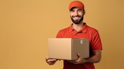 Cheerful Delivery Person with Box