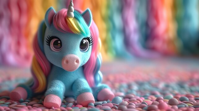 unicorn toy close up. Generative AI